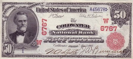rare 1902 fifty dollar red seal paper money