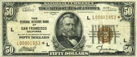 rare 1929 paper money star