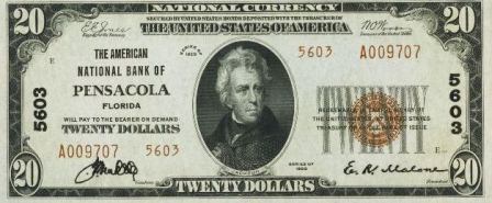 rare $20 1929 bank note
