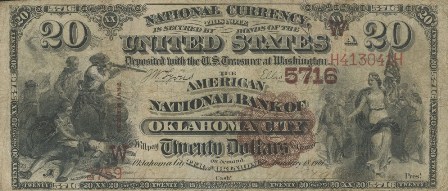 rare $20 brown back paper money
