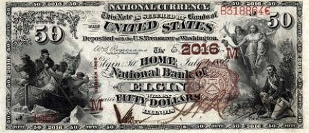 rare $50 brown back paper money