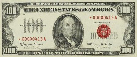 rare paper money one hundred dollar star